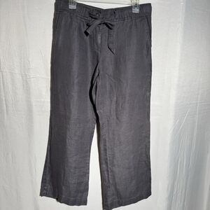 LOFT Marisa Linen Pants MP Petite Blue Pull On Elastic Waist Casual Boho Summer